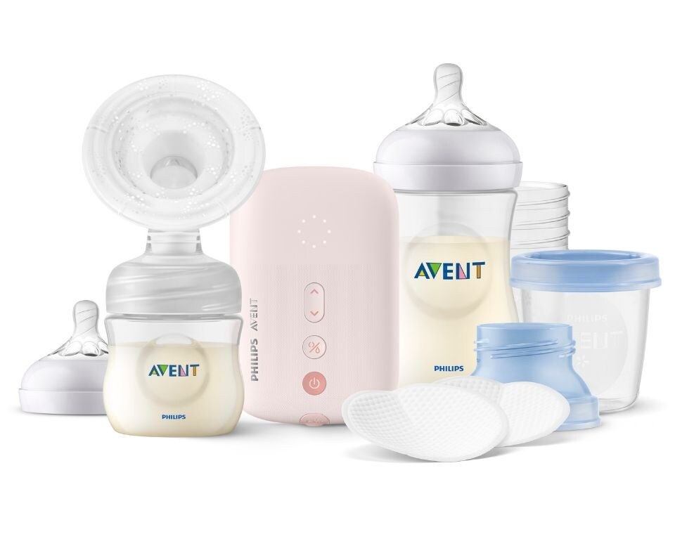 Osnovna oprema za dojenje: izdajalica, bočica, spremnici Philips Avent